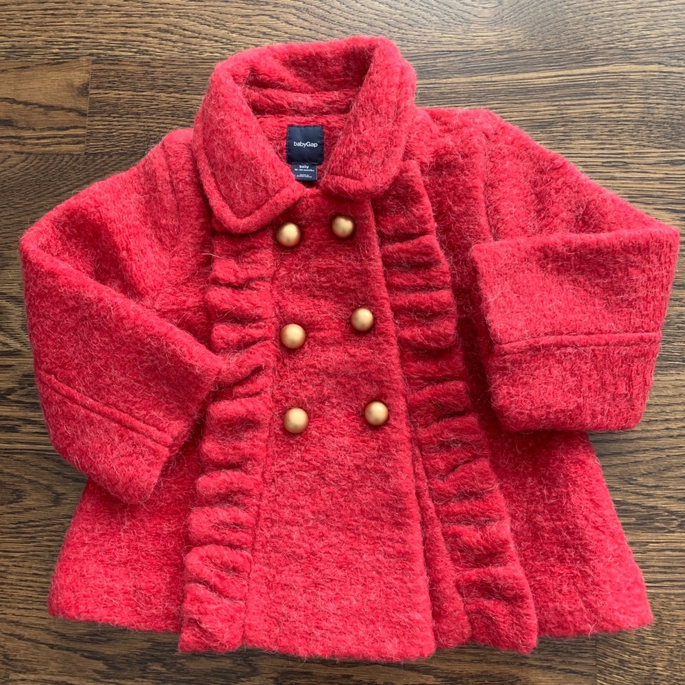 Baby Gap Red Coat with Gold Buttons